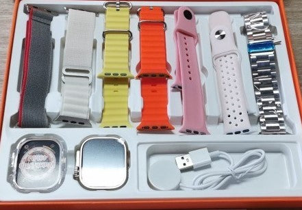 Smartwatch Serie 9 Ultra Pro - Kit 7 Pulseiras + Case de Brinde